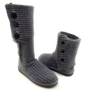 UGG Gray Sweater Classic Cardy Boot 9